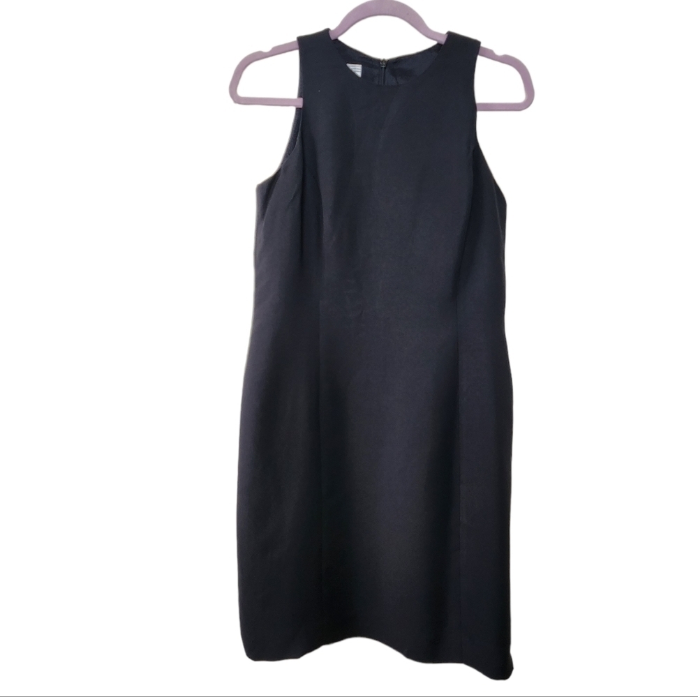 Jones Wear Vintage Black Sleeveless Scoop Neck Shift Dress Size 10P